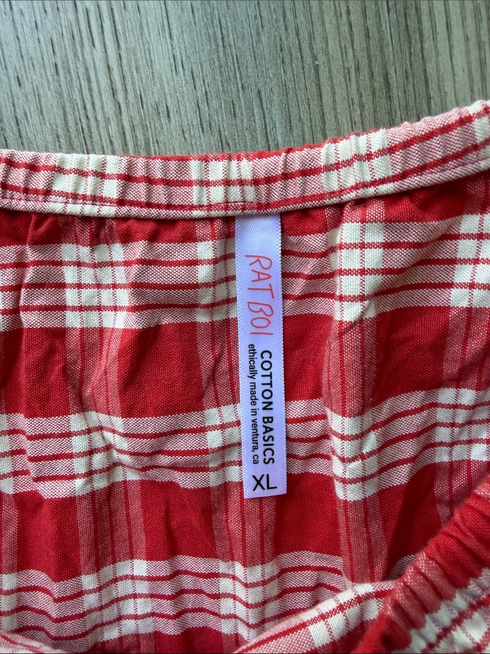 Red Plaid Maxi Skirt with Elastic Waist - Picture 2 of 4